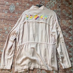Throw jacket with embroidery